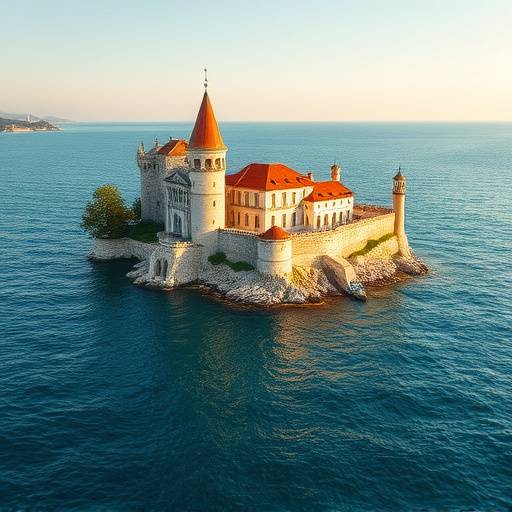 Castello di Miramare affacciato sul mare Adriatico in Friuli-Venezia Giulia