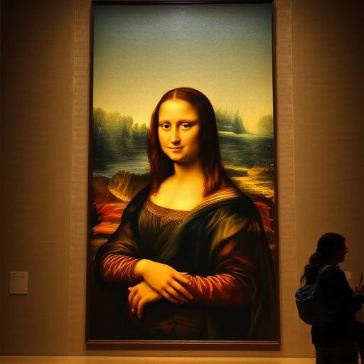 La Gioconda di Leonardo da Vinci esposta al Louvre di Parigi.
