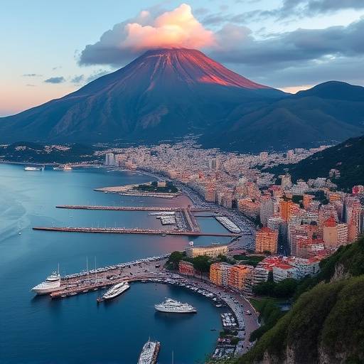 Panorama del Golfo di Napoli con il Vesuvio, Campania