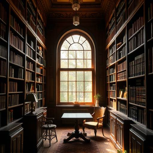 Una libreria antica piena di libri.