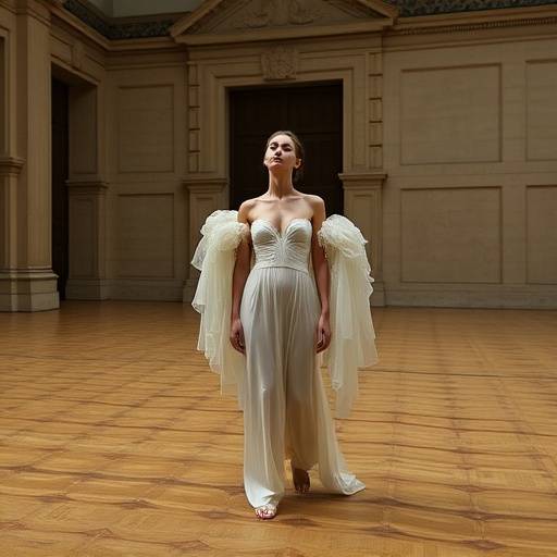Una performance artistica di Vanessa Beecroft con modelle nude
