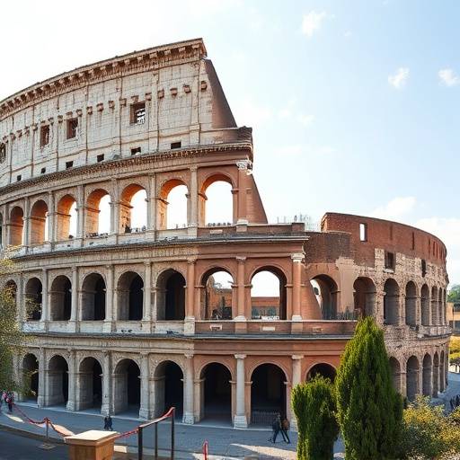 Veduta del Colosseo a Roma, Lazio